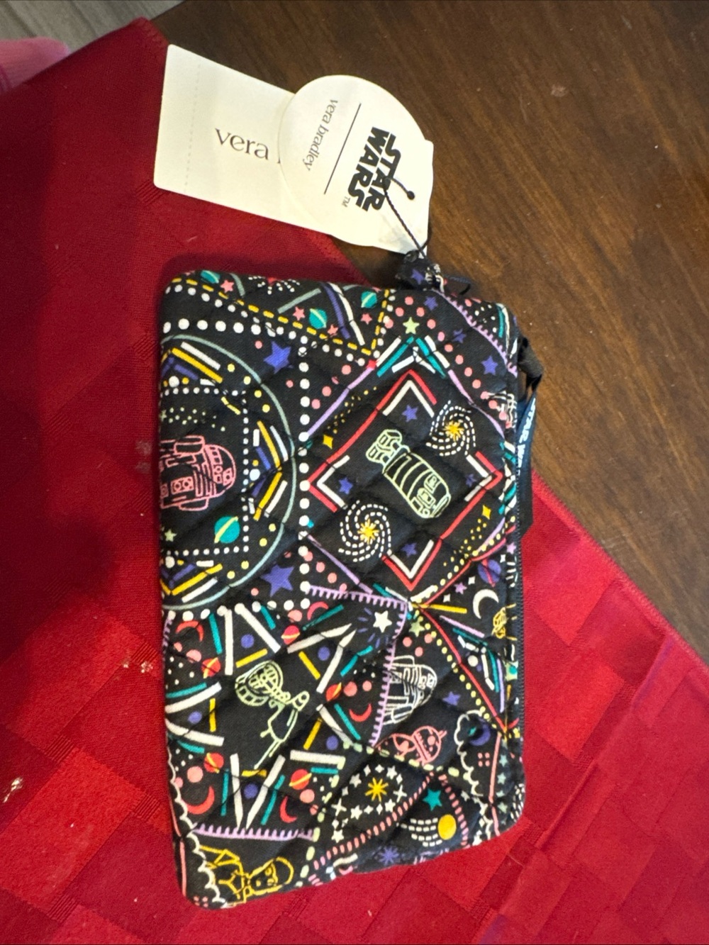 Vera Bradley Black Wristlet Wallet with Multicolor Starwars